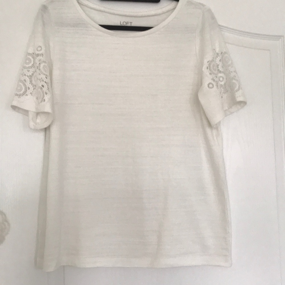 Loft heavy weight white short sleeve top